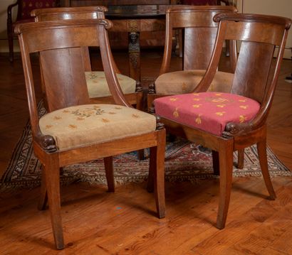 
Suite of four mahogany and mahogany veneered...