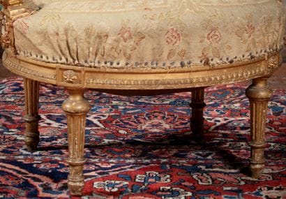 
Small carved and gilded wood chair with...