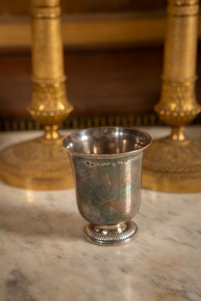 
Silver kettle on a gadrooned pedestal, the...
