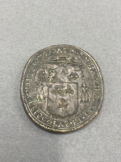 Matrice de sceau en bronze de forme ronde,...