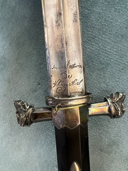 
Dague de chasse à poignée ébène ornée de...