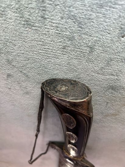Dague de chasse poignée ébène et monture...
