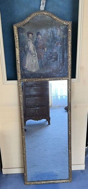 Miroir de trumeau orné d'une scène d'après...