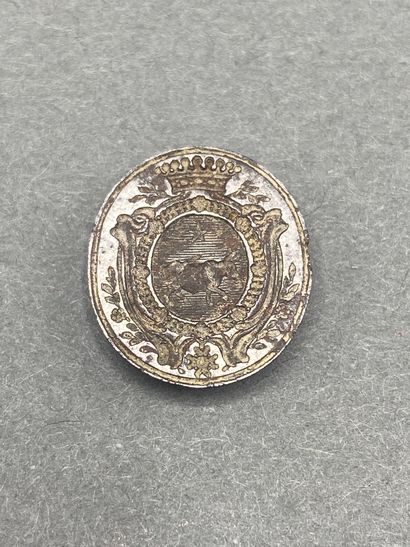 Matrice de sceau en bronze de forme circulaire,...