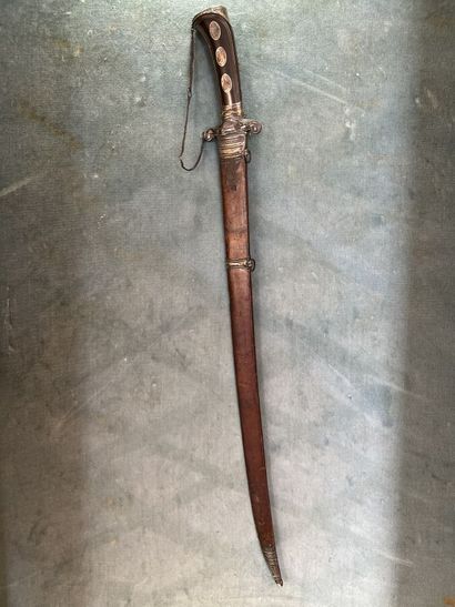 Dague de chasse poignée ébène et monture...