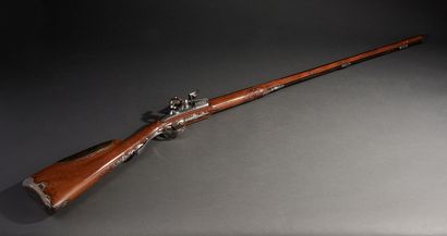 Superbe fusil de chasse à silex par ALLEVIN,...