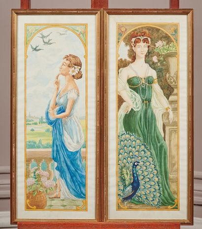 M.LEROY

Two female figures 

Watercolors,...