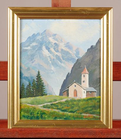 M CULLIN

Mountain Chapel

Oil on isorel...