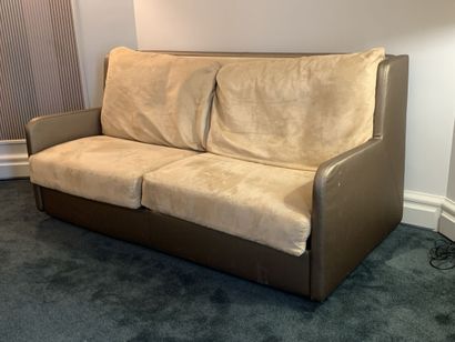 Sofa bed two places in imitation leather...