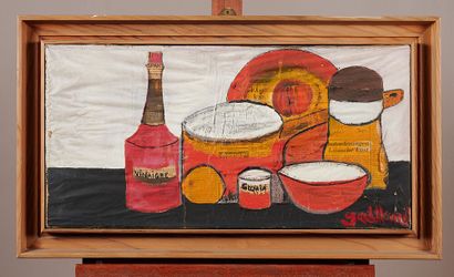 GAILLARD

Still life 

Paper mounted on canvas,...