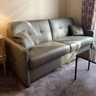 Sofa convertible into a double bed in grey...
