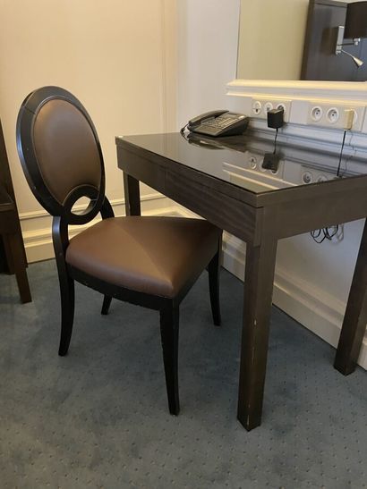 Rectangular wooden desk with two drawers,...