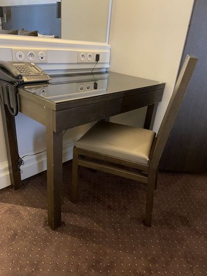 Rectangular wooden desk with two drawers,...