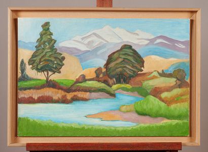MODERN SCHOOL

Mountain River

Oil on canvas...
