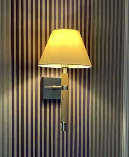 Three sconces in natural wood and metal (A...