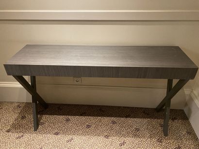 Large rectangular console with metal base...