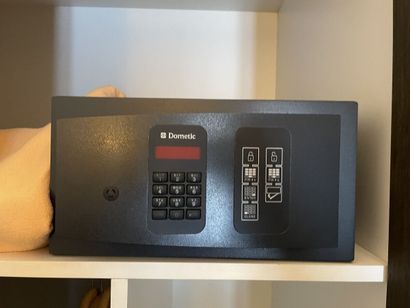 Small code safe with keyboard brand DOMETIC...