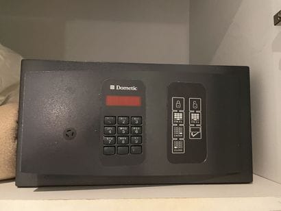 Small code safe with keyboard brand DOMETIC...