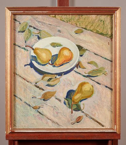 RUSSIAN SCHOOL

Still life with pears

Oil...