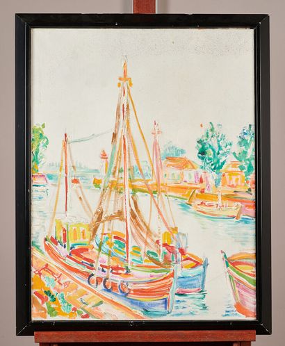 Attributed to Roland DAVID 1921- 1981

Sailboats...