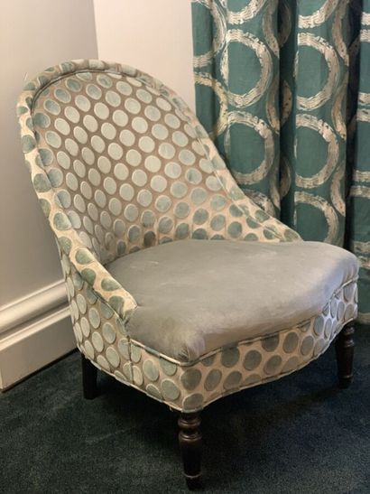 Low armchair in the Napoleon III style, upholstery...