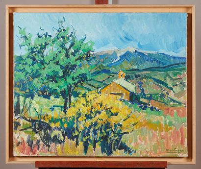MOUNTAIN

Chapel in a landscape 

Oil on...