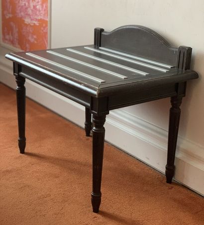 Luggage stand in dark stained wood and veneer...