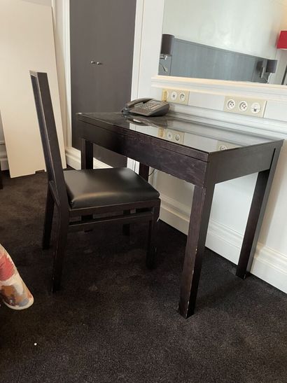 Rectangular wooden desk with two drawers,...