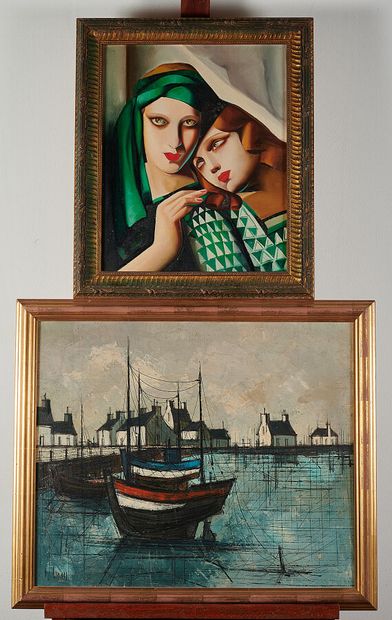 Lot de trois huiles sur toile

- Ecole moderne,...