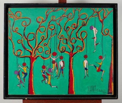 Lot de trois huiles sur toile

- Ecole moderne,...