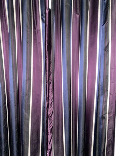 Paire de rideaux en tissu soyeux et reflets...