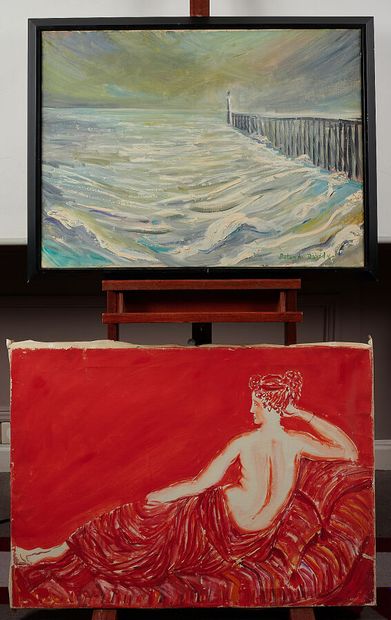 Roland DAVID

Jettée en bord de mer

Huile...