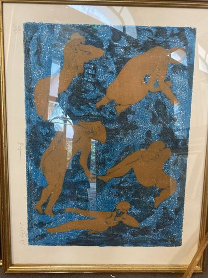 Lot of 18 framed pieces of different sub...