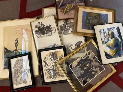 Surprising lot of prints, etchings and watercolors...