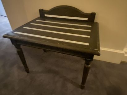 Luggage rack in dark natural wood, top with...