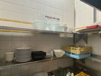 Two large stainless steel shelves. 

Length...