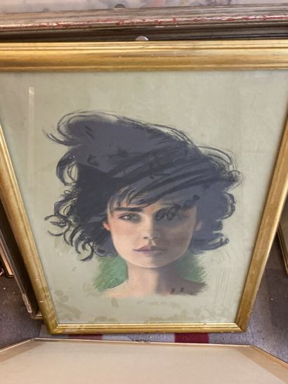 Lot twelve framed pieces of various female...