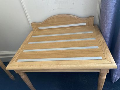 Luggage rack in light natural wood, top with...