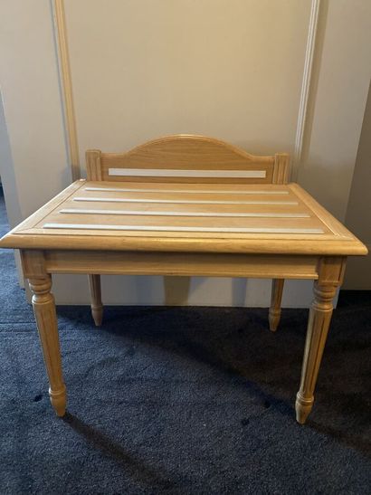 Luggage rack in light natural wood, top with...
