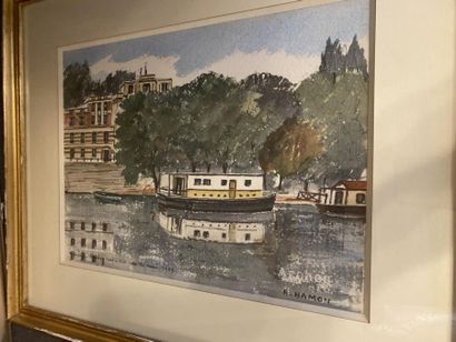 Lot of 18 framed pieces of different sub...