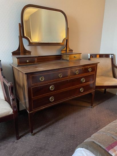 Chest of drawers forming a dressing table...