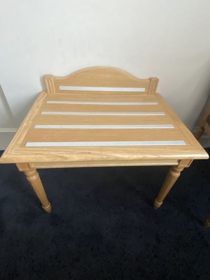 Luggage rack in light natural wood, top with...