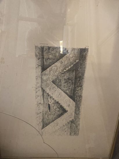 Lot of 17 framed pieces including lithographs...