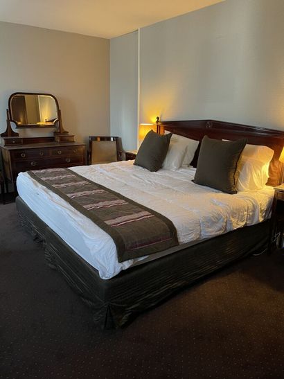 Double bed, Directoire style headboard, two...