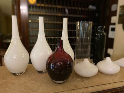 Set of decorative glass vases in different...