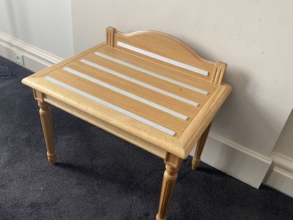 Luggage rack in light natural wood, top with...