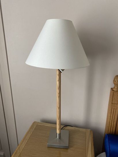 Two reading lamps of bedside with chromed...