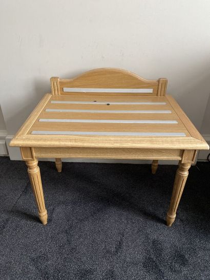 Luggage rack in light natural wood, top with...