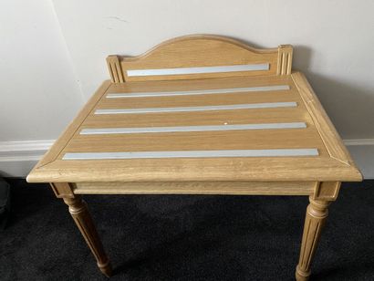 Luggage rack in light natural wood, top with...