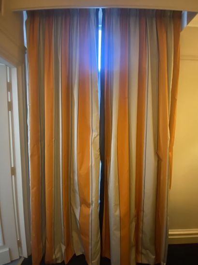 Pair of curtains in fabric with vertical...
